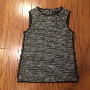 Banana Republic Tweed Sleeveless Blouse with Fringe